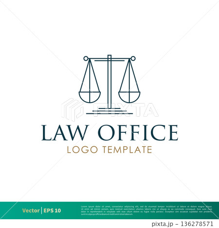 Scale of Justice Law Office, Law Firm, Attorney Icon Vector Logo Template Illustration Design. Vector EPS 10. 136278571