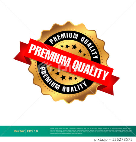 Premium Quality Gold Seal Stamp Vector Template Illustration Design. Vector EPS 10. 136278573