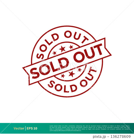 Sold Out Vector Banner Template Illustration Design. Vector EPS 10. 136278609