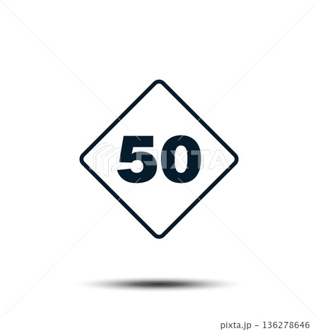 50 km road sign vector template Illustration EPS 10 136278646