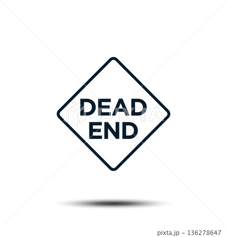 Dead End Road Sign Vector Illustration EPS 10 136278647