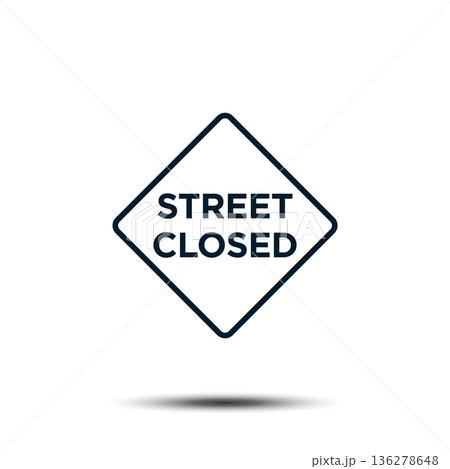 Street Closed Sign Icon Vector Illustration EPS 10 136278648