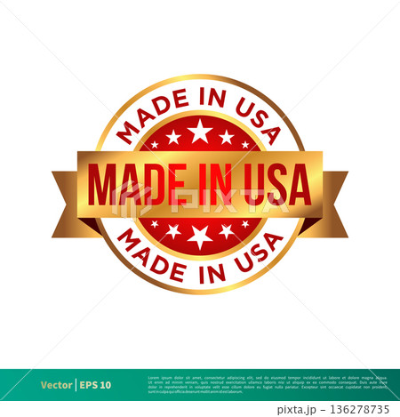 Made in USA Stamp Vector Template Illustration Design. Vector EPS 10. Made in USA Stamp Vector Template Illustration Design. Vector EPS 10. 136278735