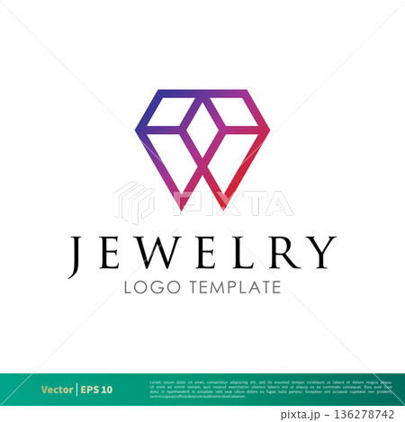 Jewelry, Diamond Icon Vector Logo Template Illustration Design. Vector EPS 10. Jewelry, Diamond Icon Vector Logo Template Illustration Design. Vector EPS 10. 136278742
