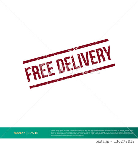 Free Delivery Banner Stamp Vector Template Illustration Design. Vector EPS 10. Free Delivery Banner Stamp Vector Template Illustration Design. Vector EPS 10. 136278818