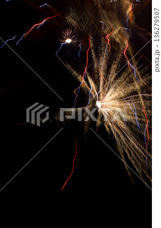 Fireworks celebrating the coming new year. Fireworks celebrating the coming new year. 136279507