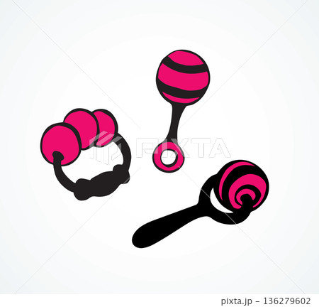 Rattle. Vector drawing Rattle. Vector drawing 136279602