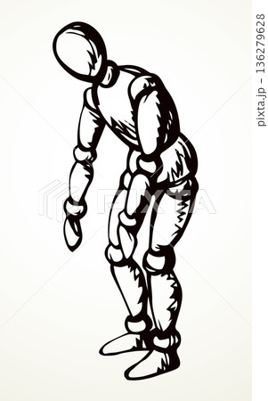 Man is a puppet. Vector drawing 136279628