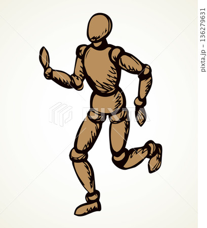 Man is a puppet. Vector drawing 136279631