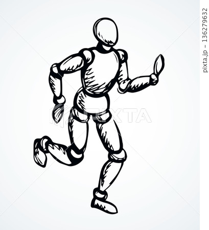 Man is a puppet. Vector drawing Man is a puppet. Vector drawing 136279632