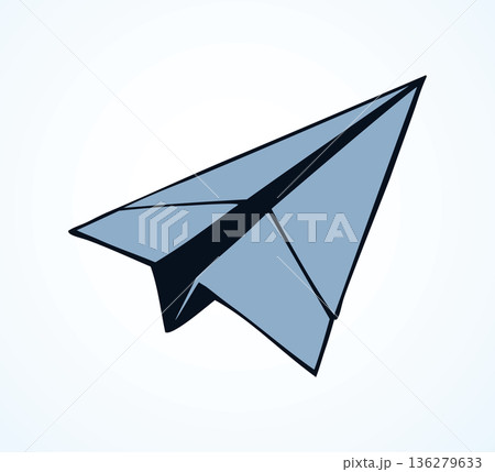 Paper airplane. Vector drawing icon Paper airplane. Vector drawing icon 136279633