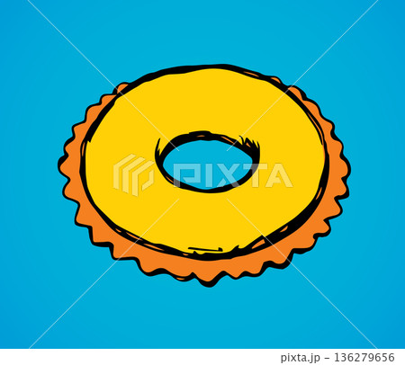 Inflatable swimming ring. Vector drawing 136279656