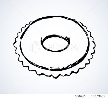 Inflatable swimming ring. Vector drawing 136279657