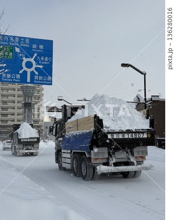 雪を捨てるトラック 雪を捨てるトラック 136280016