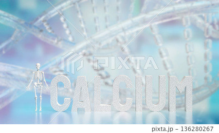 Calcium and Bone Health Medical Nutrition Concept 3d render. 136280267