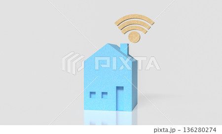 Smart Home Wireless Internet Connectivity Technology Concept 3d render. 136280274