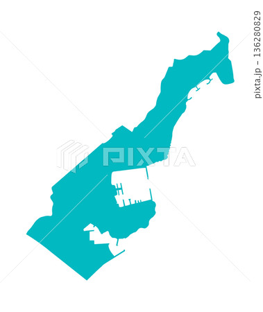 Map of Monaco, sign silhouette. World Map Globe. Vector Illustration isolated on white background. Europe continent 136280829