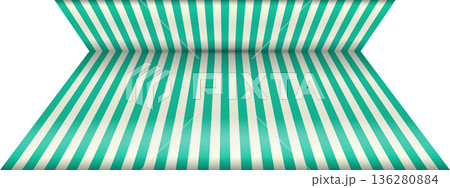 Trendy abstract green stripes background. Color gradient vector illustration for web, template, posters, card, banner. Pastel colors simple striped studio backdrop with empty space for your content 136280884
