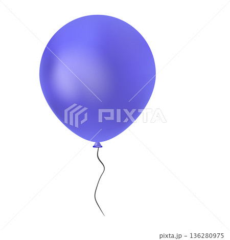 Purple balloon isolated on a white background. Party decoration for birthday and celebrations. Vector realistic colorful festive 3d helium balloons 136280975