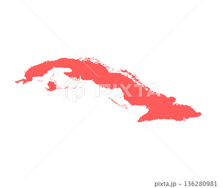 Map of Cuba, sign silhouette. World Map Globe. Vector Illustration isolated on white background. Central America continent 136280981