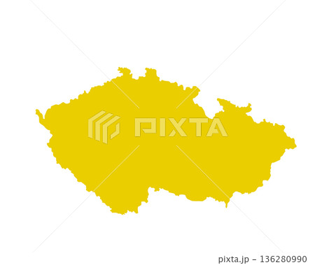 Map of Czech Republic, sign silhouette. World Map Globe. Vector Illustration isolated on white background. Europe continent 136280990