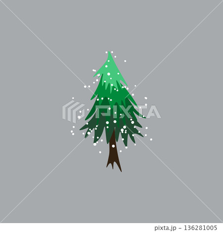Advent calendar. Christmas print. Christmas Tree with decorations and illuminations. Doodle Design for hiliday card, poster Advent calendar. Christmas print. Christmas Tree with decorations and illuminations. Doodle Design for hiliday card, poster 136281005