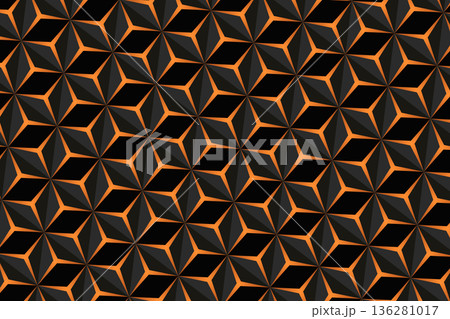 Geometric seamless pattern with gold and colorful elements. Luxury background. Ornamental wallpaper detail of mosaic. Art Deco invitation greeting Design. Vector illustration 136281017