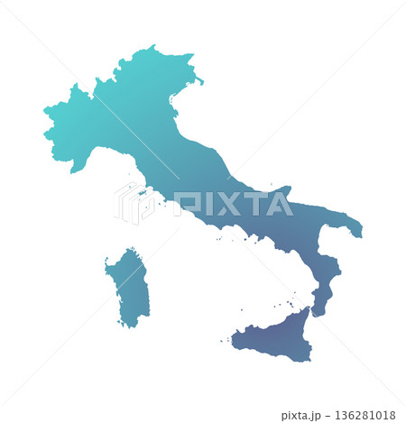 Map of Italy, sign silhouette. World Map Globe. Vector Illustration isolated on white background. Europe continent 136281018