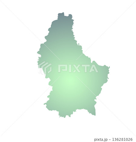 Map of Luxembourg, sign silhouette. World Map Globe. Vector Illustration isolated on white background. Europe continent 136281026
