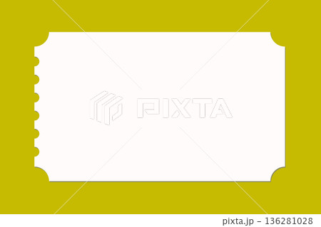 Vector empty ticket template. Isolated modern coupon mockup for travelling, movie, theater, airplane. Blank white tickets, icon. Concert, festival, event admit layouts 136281028