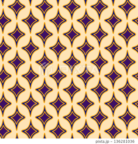 Arabic morrocan arabesque seamless pattern with colorful elements. Geometric background. Design greeting card Islamic ornamental colorful detail of mosaic. Vector illustration Arabic morrocan arabesque seamless pattern with colorful elements. Geometric background. Design greeting card Islamic ornamental colorful detail of mosaic. Vector illustration 136281036