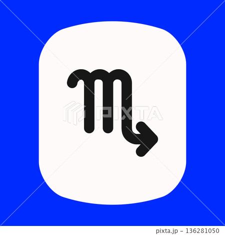 Zodiac horoscope. Scorpio astrological icon symbol. Stylized star sign esoteric. Simple line vector illustration 136281050