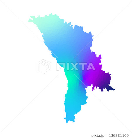 Map of Moldova, sign silhouette. World Map Globe. Vector Illustration isolated on white background. Europe continent 136281109