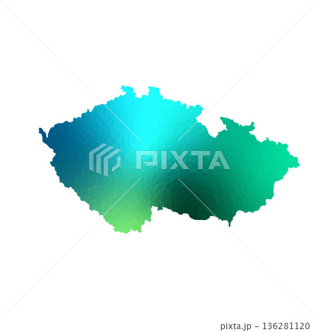 Map of Czech Republic, sign silhouette. World Map Globe. Vector Illustration isolated on white background. Europe continent 136281120