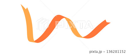 Orange flat ribbons isolated on white background. Ribbon banner vector illustration. Holiday lace Orange flat ribbons isolated on white background. Ribbon banner vector illustration. Holiday lace 136281152
