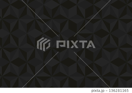 Geometric seamless pattern with black elements. Luxury background. Ornamental wallpaper detail of mosaic. Art Deco invitation greeting Design. Vector illustration 136281165