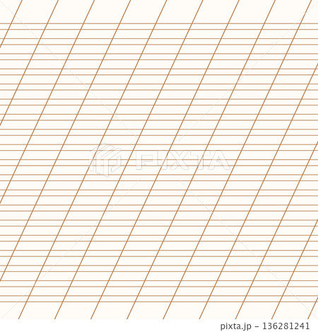 Graph paper. Printable lined grid paper with color horisontal, diagonal lines. Geometric pattern for school, oblique notebook. Realistic lined paper blank. Exercise page for calligraphy 136281241