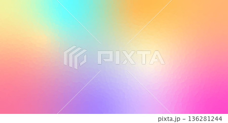 Polygonal rainbow mosaic background. Abstract low poly vector illustration. Triangular pattern in halftone style. Template geometric business design with triangle for poster, banner, card, flyer 136281244