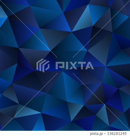 Polygonal rainbow mosaic background. Abstract low poly vector illustration. Triangular pattern in halftone style. Template geometric business design with triangle for poster, banner, card, flyer 136281245