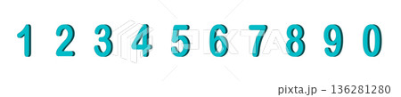 Set of colorful numbers. Vector illustration. Template elements for greeting card, web design. Mathematics educational children game 136281280