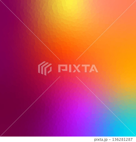 Polygonal rainbow mosaic background. Abstract low poly vector illustration. Triangular pattern in halftone style. Template geometric business design with triangle for poster, banner, card, flyer 136281287