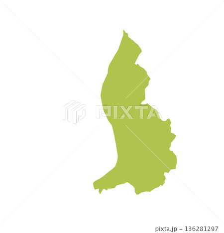 Map of Liechtenstein, sign silhouette. World Map Globe. Vector Illustration isolated on white background. Europe continent 136281297