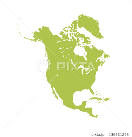 Map of North America, sign silhouette. World Map Globe. Vector Illustration isolated on transparent background. American continent Map of North America, sign silhouette. World Map Globe. Vector Illustration isolated on transparent background. American continent 136281298
