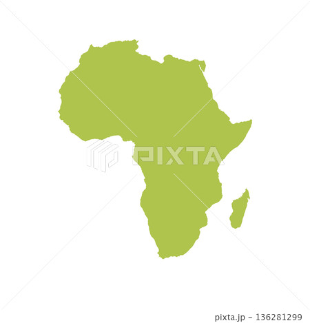 Map of Africa, sign silhouette. World Map Globe. Vector Illustration isolated on transparen background. African continent 136281299