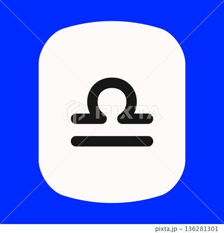 Zodiac horoscope. LIBRA astrological icon symbol. Stylized star sign esoteric. Simple line vector illustration 136281301