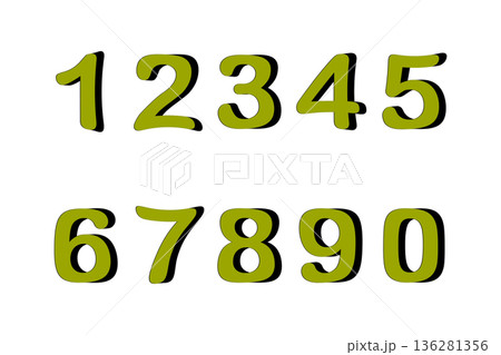 Set of colorful numbers. Vector illustration....のイラスト素材 [136281356] - PIXTA
