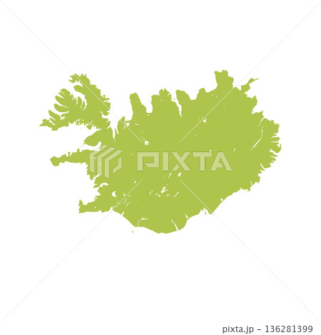 Map of Iceland, sign silhouette. World Map Globe. Vector Illustration isolated on transparent background. Europe continent 136281399