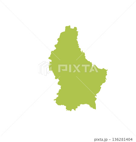 Map of Luxembourg, sign silhouette. World Map Globe. Vector Illustration isolated on white background. Europe continent 136281404