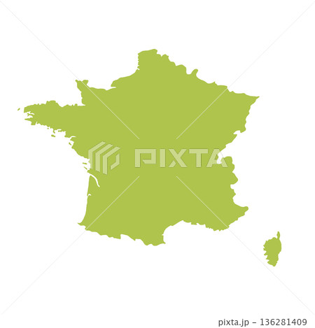 Map of France, sign silhouette. World Map Globe. Vector Illustration isolated on white background. Europe continent Map of France, sign silhouette. World Map Globe. Vector Illustration isolated on white background. Europe continent 136281409