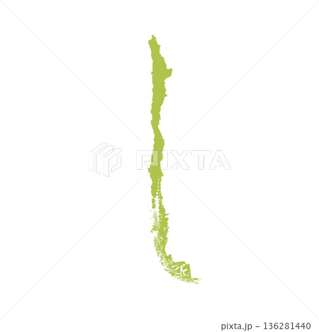 Map of Chile, sign silhouette. World Map Globe. Vector Illustration isolated on white background. South America continent Map of Chile, sign silhouette. World Map Globe. Vector Illustration isolated on white background. South America continent 136281440